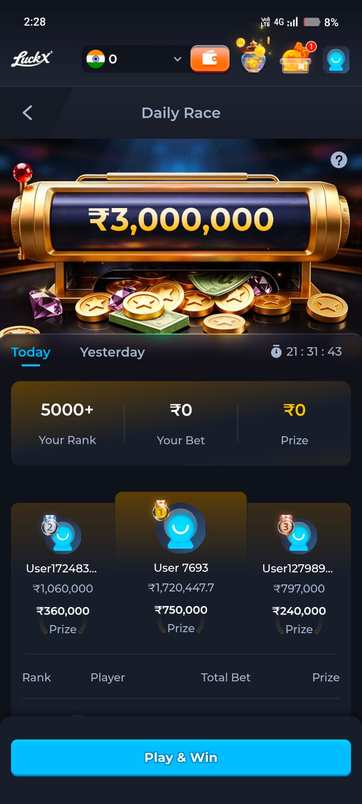 Luck X Game Fantasy Cricket App